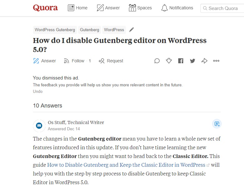 How do I disable Gutenberg editor on WordPress 5 0 Quora