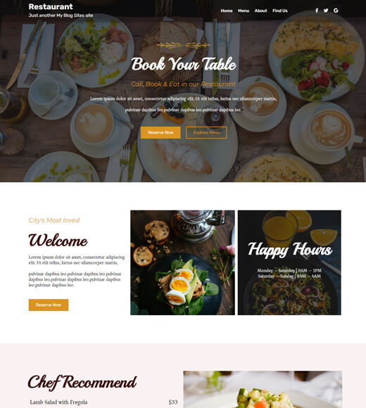 Yatri WordPress Restaurant Theme Free