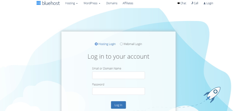 Bluehost Login Button