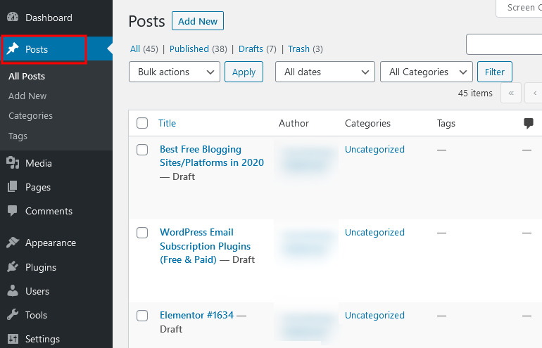 WordPress Posts