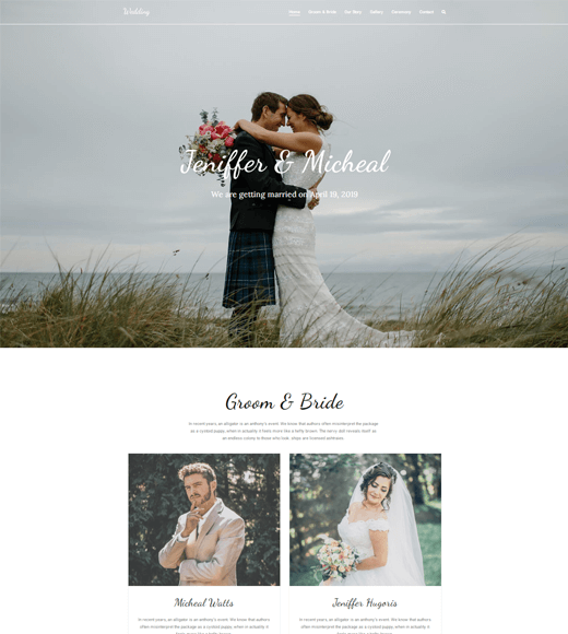 Zakra Wedding Free WordPress Theme