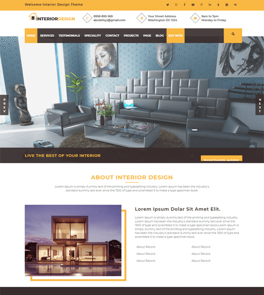 Interior Design Free and Premium Real Estate WordPress Theme