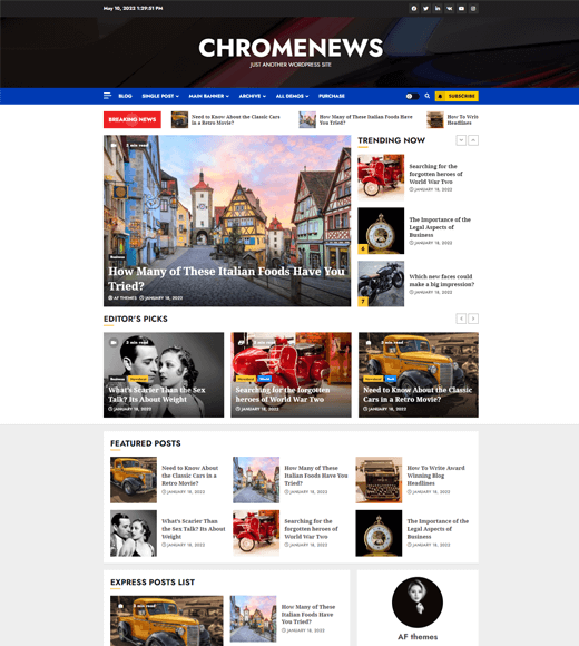 ChromeNews Best WordPress Magazine Themes