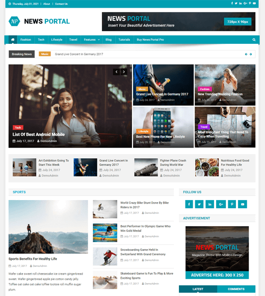 News Portal Creative Magazine Theme
