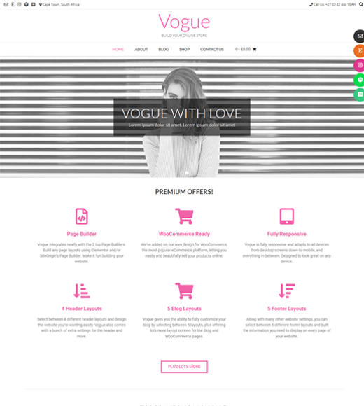Vogue Free eCommerce WordPress Theme