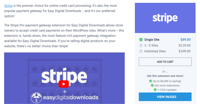 Easy Digital Downloads Stripe