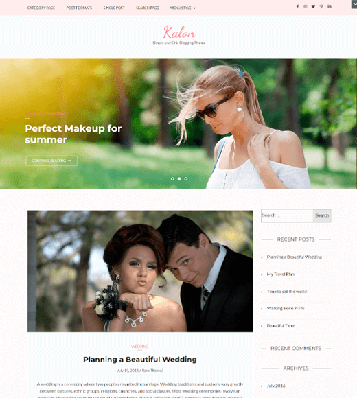 download wordpress free wedding website theme