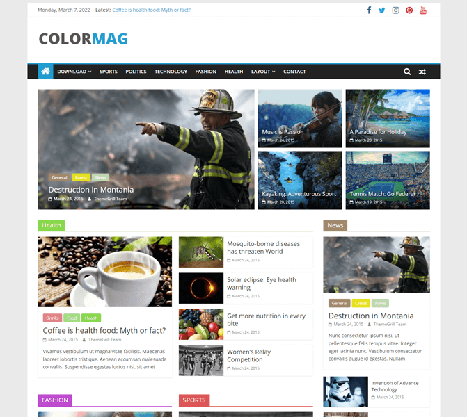 ColorMag Magazine Demo