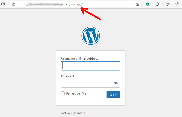New URL for Login Page