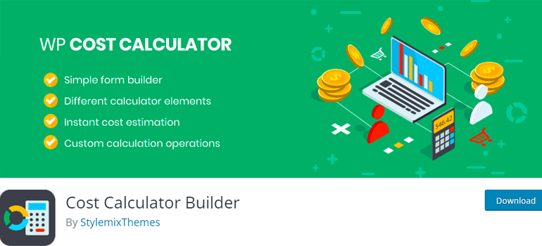 Cost Calculator Builder WordPress plugin with instant cost estimation feature