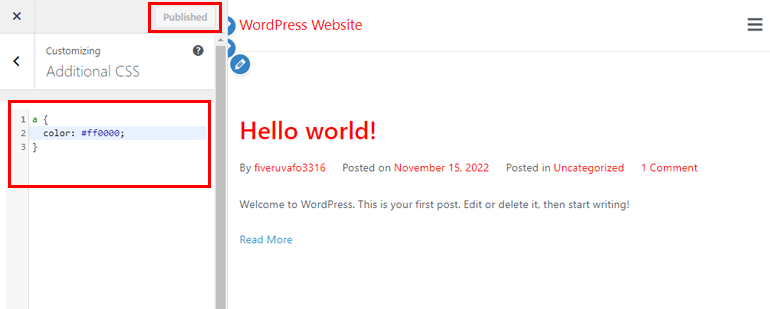 How to Change Link Color in WordPress using Additional CSS