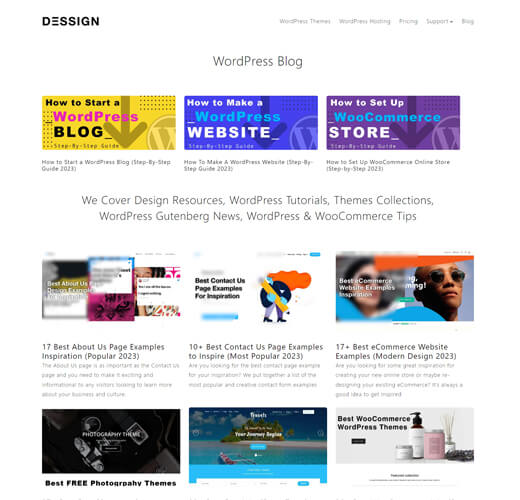 Dessign Themes Blog Page