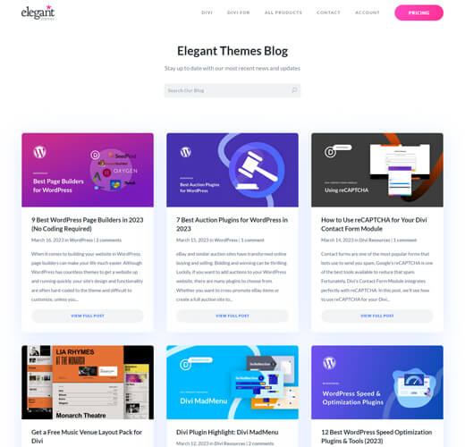 Elegant Themes Blog Page